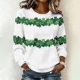 thumbnail image 2 of St. Patrick's Day Sweatshirt for Women Waffle Knit Crewneck Long Sleeve Casual Loose Fit Pullover Sweatshirts (L, Green), 2 of 5