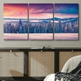 thumbnail image 2 of PixonSign Canvas Print Wall Art Set Vibrant Sunset in The Snowy Forest Nature Wilderness Photography Realism Rustic Landscape Relax/Calm Multicolor Dark for Living Room, Bedroom, Office - 24"x36"x3, 2 of 5