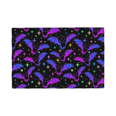 

Placemats Set of 4 colorful halloween bat Heat Resistant Non - Slip Place mats Waterproof table mat for Kitchen Dining-6片装