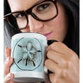 thumbnail image 2 of 3dRose, Blue and Brown Sand Dollar- Shells- Beach Theme Art, 15oz Two-Tone Black Mug, 2 of 7