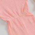 thumbnail image 6 of Bagilaanoe Toddler Baby Girl Cami Jumpsuit Sleeveless Ribbed Romper Overalls 12M 18M 24M 3T 4T 5T Kids Flare Pants Summer Clothes, 6 of 7