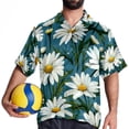thumbnail image 4 of Daisy Men's Short Sleeve Spread Collar Poplin Button Down Casual Printed Summer Beach Unisex Shirts, 4 of 6