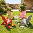 thumbnail image 4 of Gymax Chaise Adirondack pour Enfants Chaise d'Extérieur pour Enfants avec Dossier Haut Incliné Rouge, 4 of 9