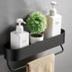 thumbnail image 2 of Estante flotante para baño con barra para toallas, organizador ecológico para montar en la pared, almacenamiento de aleación de aluminio para baño y cocina, 2 of 5