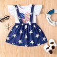 thumbnail image 6 of Dooleck 4th of July Outfits Toddler Baby Girl Ruffle Heart Shirt Suspender Skirt Set, 6 of 8