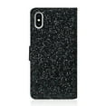 thumbnail image 2 of Allytech iPhone X Case Glitter, iPhone XS Case Wallet, PU Leather Folding Stand Folio Bling Design Shockproof Cards Slots Pocket Purse Flip Cover with Hand Strap for Apple iPhone XS/iPhone X, Black, 2 of 9