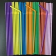 thumbnail image 3 of Namzi 200Pcs Of Disposable Plastic With Extended Bendable Juice Drink Milk Tea Straw-Red, 3 of 5