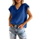 thumbnail image 1 of Sudadera Saodimallsu de verano con manga corta y cuello en V, azul marino, para mujer, 1 of 1