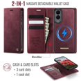 thumbnail image 3 of ShieldFlex for Samsung Galaxy S25 Edge Case Detachable Wallet Case with Card Holder, 2 in 1 PU Leather Flip Folio with RFID Blocking Stand Shockproof Phone Cover 6.7 Inch 2025,Red, 3 of 7