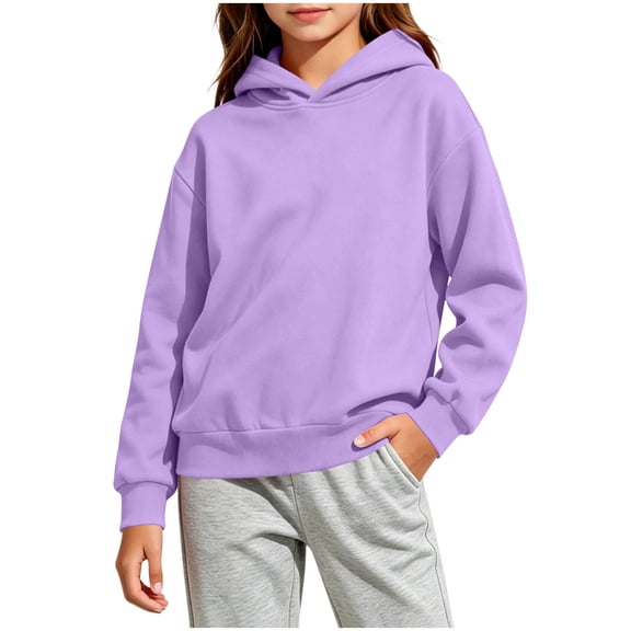 Hoodies for Teen Girls Soft Comfort Long Sleeve Hooded Sweatshirt Trendy Casual Pullover Tops Fall Winter Outfits 2-14Years