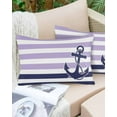 thumbnail image 6 of Anchor Purple Throw Pillow Cover 24 x 36 Inch Decorative Pillow Cover Modern Navy Blue White Striped Nautical Lumbar Pillowcase Seasonal Rectangle Cushion Case for Couch Sofa Bed Living Room, 6 of 7