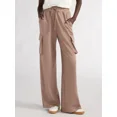 thumbnail image 5 of Scoop Women’s and Women’s Plus Ultimate Scubaknit Wide Leg Cargo Sweatpants, Sizes XS-4X, 5 of 5