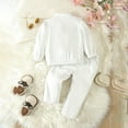 thumbnail image 3 of WOYY Newborn Girls Outfits Ruffle Zipper Mock Neck Sweatshirt Pants Set, Sizes 6M-3T, 3 of 7