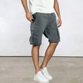 thumbnail image 2 of Kureaily Men's Casual Cargo Shorts Zip Elastic Waist Loose Fit Short, 2 of 9