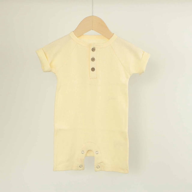YUNAFFT Girls & Boys 0-24M Ribbed Summer Romper Raglan Sleeve Stretch Bodysuit Breathable Polyester Spandex