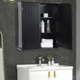 thumbnail image 2 of Bathroom Cabinet Wall Mounted,Over Toilet Storage Cabinet with 2 Doors and Adjustable Shelves,Medicine Cabinets for Bathroom, Black, 2 of 18