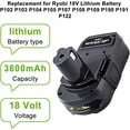 thumbnail image 4 of 4pack 3.6Ah 18 Volt P102 Lithium-Ion Battery For Ryobi 18V One+ Plus P108 P107 P103, 4 of 6