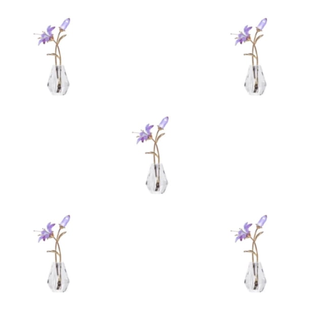 Naiovety Estatuilla de flor de cristal con adorno de tallo de plata/metal Ramos de escritorio hechos a mano Decoraciones de plantas para Type2 NO2