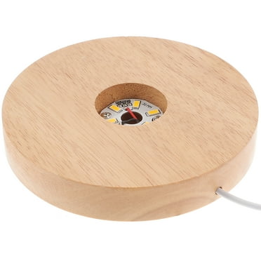 LED Light Base Crystal Stands for Display Snowball Lamp Holder Wood Wooden Monitor