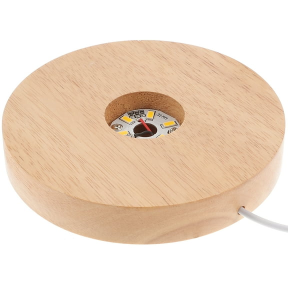 LED Light Base Crystal Stands for Display Snowball Lamp Holder Wood Wooden Monitor