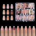 thumbnail image 1 of 9 Colors French Gel Nail Tips Pre-applied Base Coat & Tip Primer Pre-made French Nails Soft Gel Tips 15 Sizes Fake Nails False Nail Tips for Nail Art DIY, 1 of 7