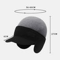 thumbnail image 3 of IDALL Winter Beanie with Brim and Ear Flaps for Men, Knitted hat with Fleece Lining for Warmth Caps for Men Women Gray One Size, 3 of 9