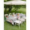 thumbnail image 3 of Outdoor Tablecloth with Umbrella Hole and Zipper, Christmas Grey Rectangle Table Cloth 52x70 Inch Waterproof Tablecloth, Xmas Snowman Birds on Pine Branch Snowflake Picnic Table Cover for Patio, 3 of 7