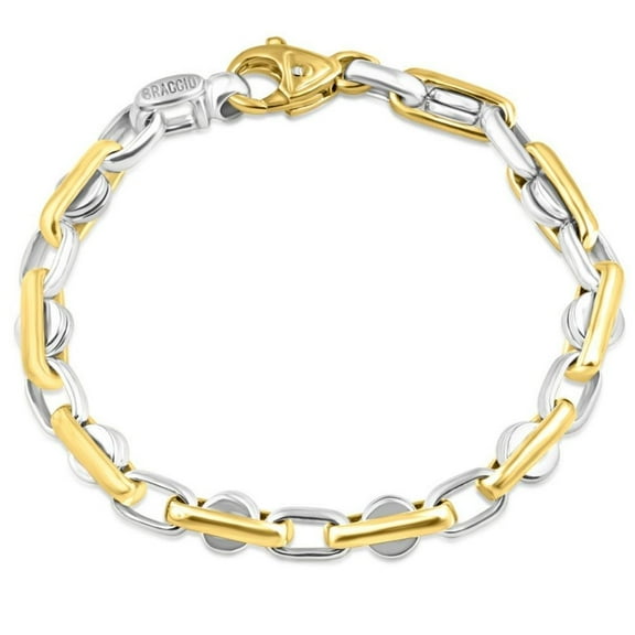 Pompeii Men's Solid 14k Gold (grams) or Platinum (5gram) Two Tone 7.5mm Bracelet 8.5" (,)