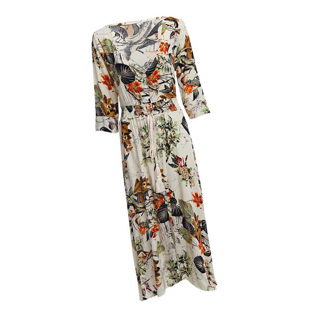 Maxi ño Grande Suave Cómoda Elegante Ocasión Especial Beige BLESIY Vestido maxi de Boho