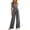 Gray, variant on Women Wide Leg Jumpers Casual Beach Vacation Solid High Waist Rompers Spring Fall Full Length Loose Flowy Jumper Khaki S