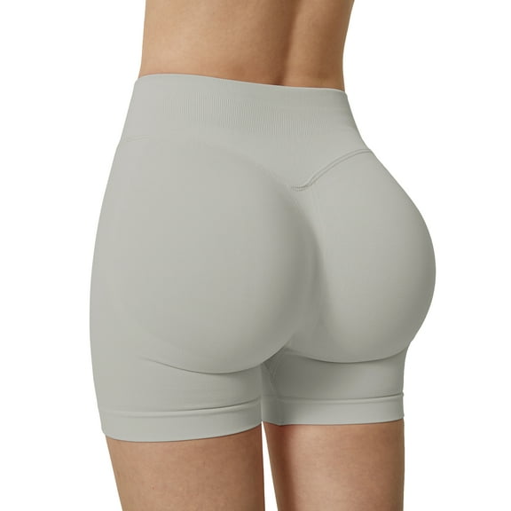 Chiclily Womens High Waisted Quick-Dry Shorts with 4-Way Stretch Technology for Daily & Sports Activities, Light Gray L