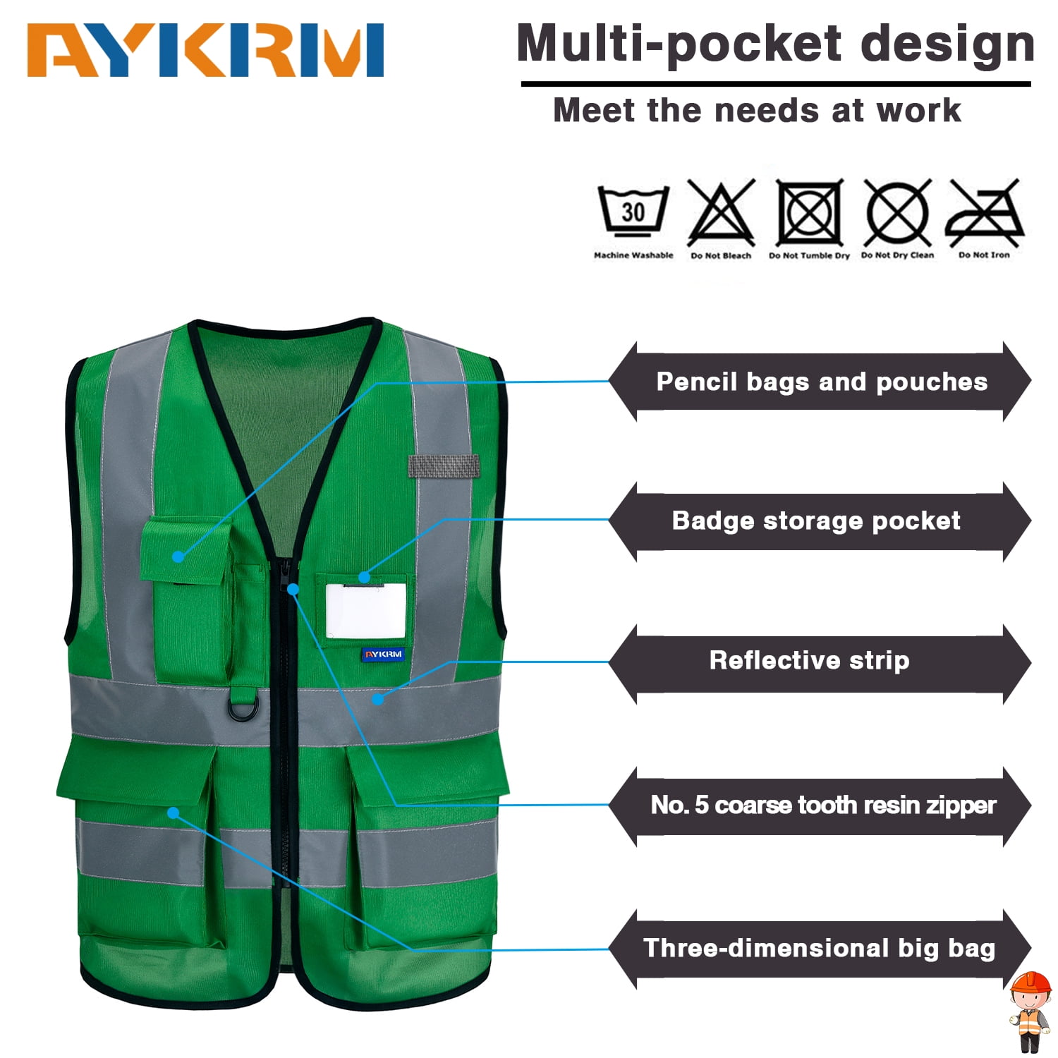 21 colour High visibility viz vest hi vis viz reflective safety vests for men