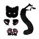 thumbnail image 1 of Diadema con orejas de gato y cola de zorro para el pelo, ideal para escenario, cosplay, cumpleaños y carnaval. Negro, 1 of 8