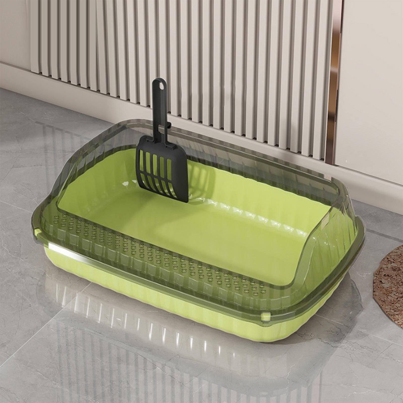 Lwlmwt Open-Top Cat Litter Box with High Sides to Prevent Scattering Includes Litter Scoop Removable Cat Litter Box for Easy Cleaning Dimensions: 18.9 x 12.6 x 5.7 inches