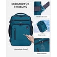 thumbnail image 5 of 17" Travel Backpack for Men Carry on Backpacks Fit 15.6" Laptop, Small Flight Approved Bag with 16 Pockets, Water Resistant Casual Daypack School College Business 25L, Blue Green, 5 of 10