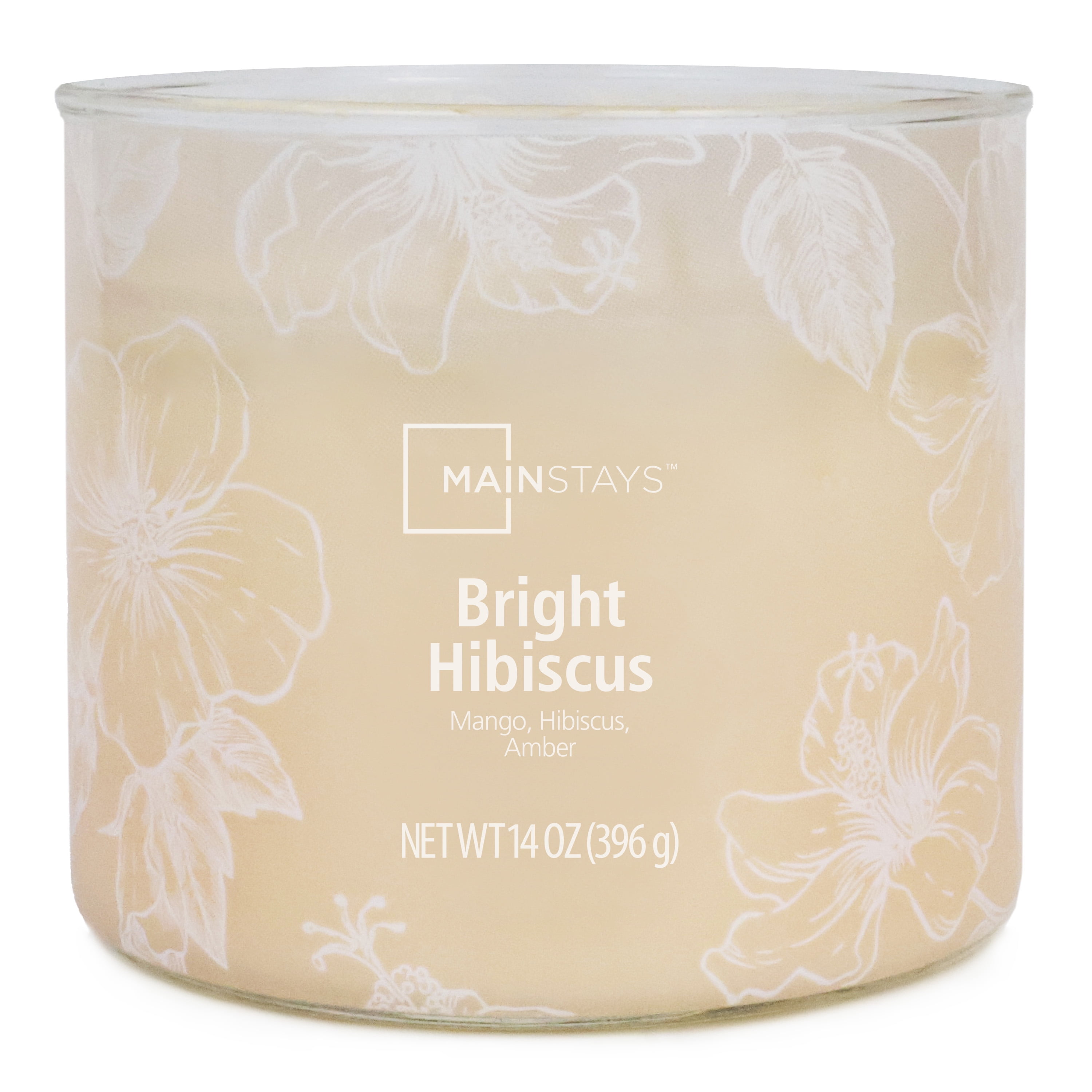 Mainstays 3-Wick Ombre Wrap Bright Hibiscus Scented Candle, 14 oz