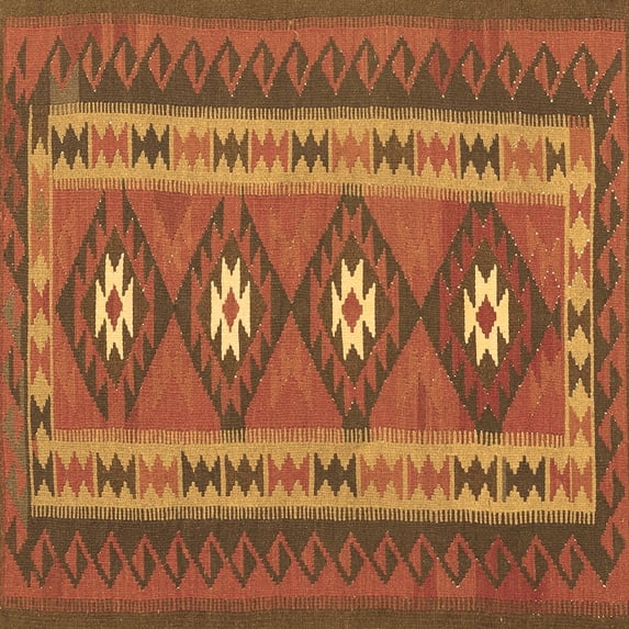 Ahgly Company Indoor Square Oriental Brown Traditional Area Rugs, 4' Square