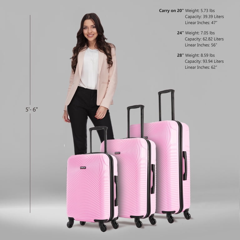 DUKAP Inception 3-Piece Hardside Luggage Sets with Spinner Wheels
