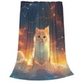 thumbnail image 2 of Fotbe Starry Sky Constellation Cat Manta de Franela Acolchonada con Estampado, Súper Suave y Esponjosa, Extra Grande para Sofá, Cama, Uso Todo el Año-60"x50", 2 of 7