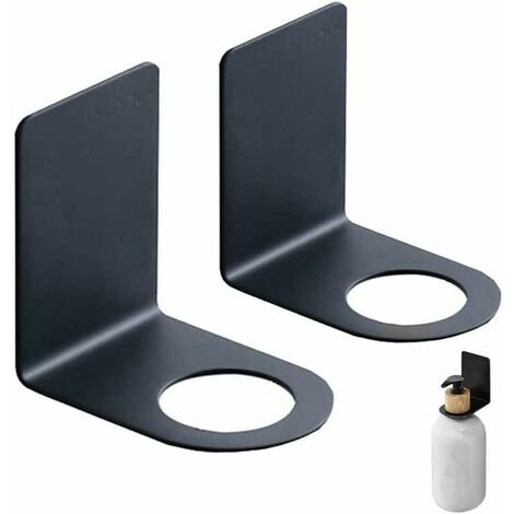 Piezas Gancho para Dispensador, Soporte para Dispensador de Jabón Montado en la Pared, Soporte para Bomba de Jabón, Soporte para Dispensador de Champú, Soporte para Champú de Acero Inoxidable Negro