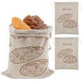 thumbnail image 1 of 3 Pcs Bread Bags with Drawstring and TPU Lining Reusable Bread Storage Bags Linen Sourdough Bread Bags Portable Sourdough Storage Bag for Homemade Bread Sourdough, 1 of 10
