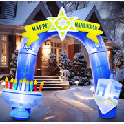 Hanukkah Inflatable Outdoor Decorations with Built-in LED Lights - Holiday Blow-Up Yard Decoration