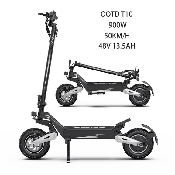 900W Peak OOTD T10 Electric Scooter for Adults, 31MPH Top Speed 48V Battery 28Mile Long ranges,11" Off-Road Foldable E-Scooter