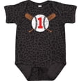 thumbnail image 3 of Inktastic First Birthday Weathered Baseball Design with Bats Boys or Girls Baby Bodysuit, 3 of 5