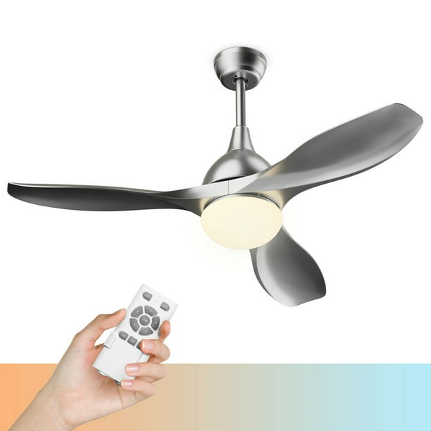 Costway 48'' Ceiling Fan w/ Dimmable LED Light Modern Reversible Blades  Remote Control Silver - Walmart.com