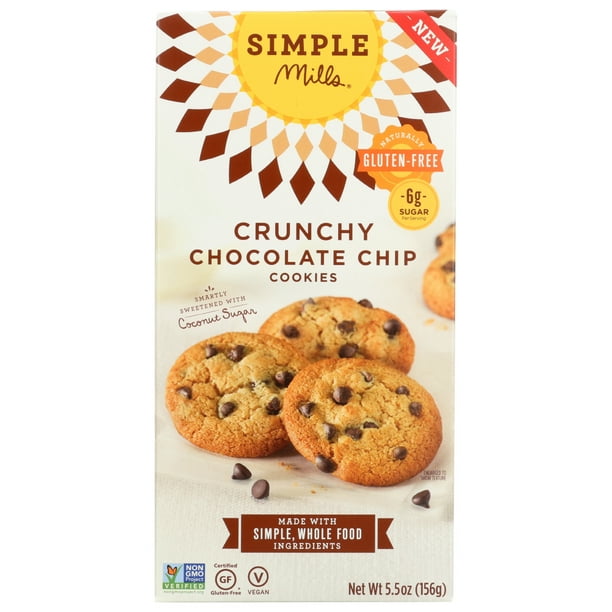 Simple Mills Chocolate Chip Crunchy Cookies, 5.5 Oz. - Walmart.com ...