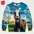 thumbnail image 1 of Sudadera con capucha con estampado 3D de cabras gritando de Harajuku, sudadera con cuello redondo con gráfico de ovejas, sudadera con capucha divertida para niños, sudadera con cuello redondo, 1 of 5