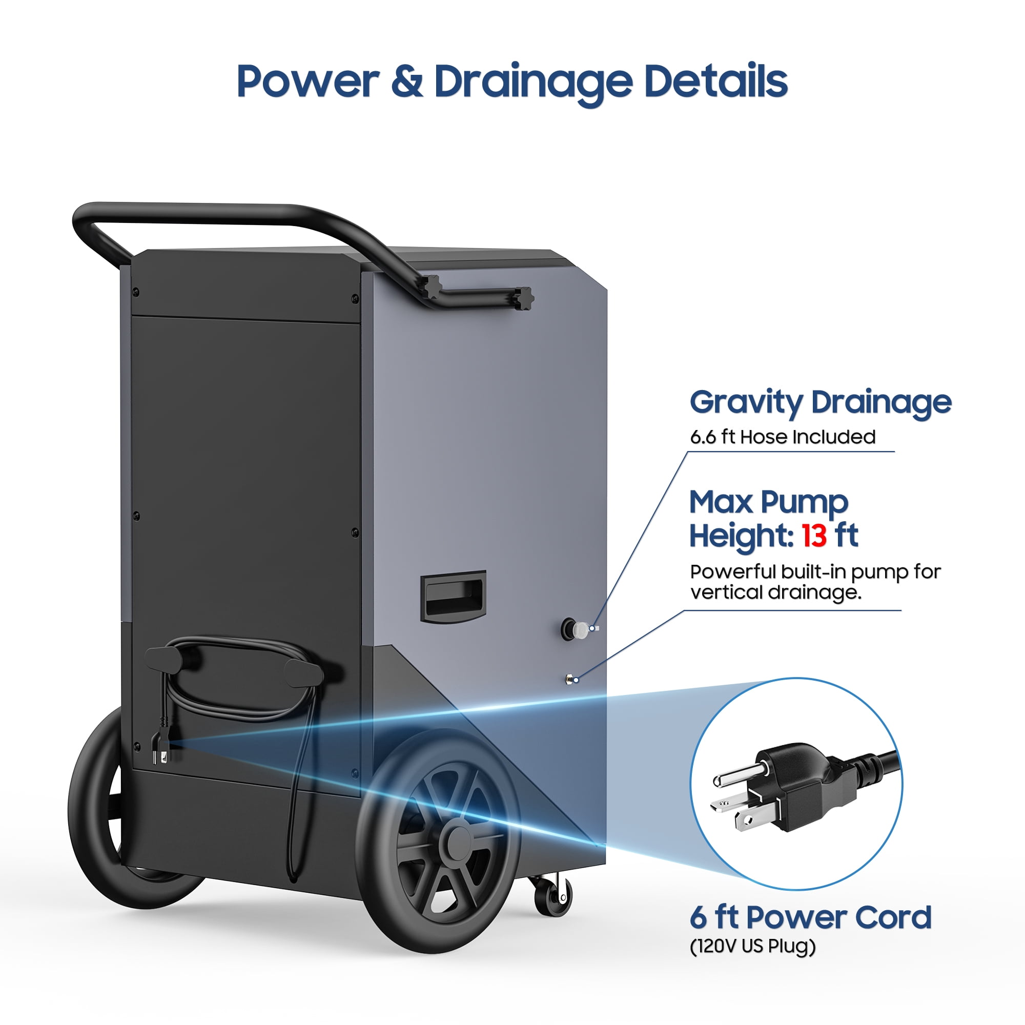 AVAHUM 320 Pints Commercial Dehumidifier with Pump for 2,150 sq. ft, Industrial Dehumidifier for Basements and Warehouses