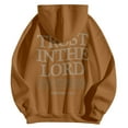 thumbnail image 5 of shqvo Hoodies for Women Drawstring Solid Color Hooded Sweatshirt with TRUST IN THE LORD Print Trendy Long Sleeve Sweatshirt Hoodies with Pockets Plus Size Fashion Clothes, 5 of 5