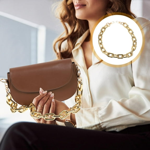 HEMOTON Women's Golden Chain Shoulder Bag Stylish Single Strap Fashion Handbag